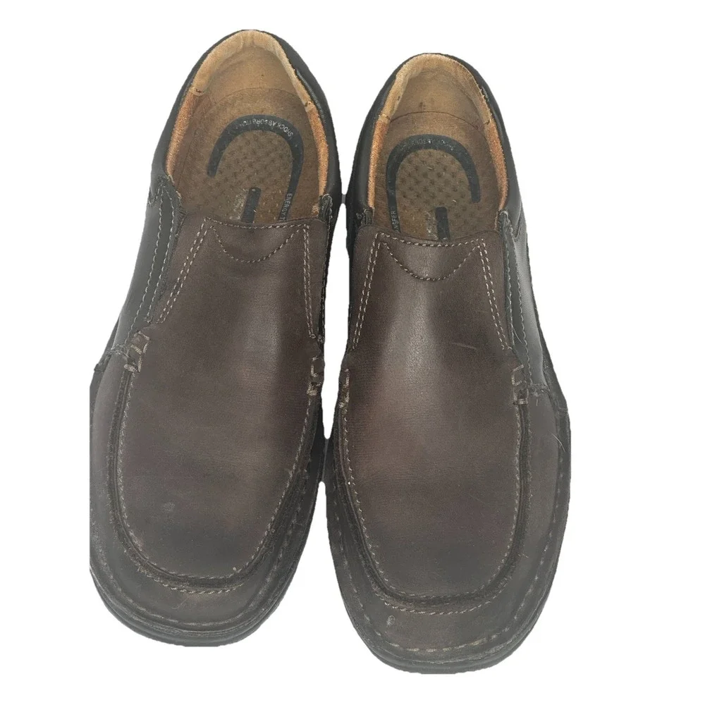 Nunn Bush Mens Brown Leather Slip On Loafers Moc‎ Toe Comfort Shoes
